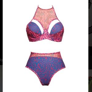 Andrea Iyamah Pink and Blue Bikini Set